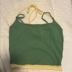 Green and Yellow Halter Top